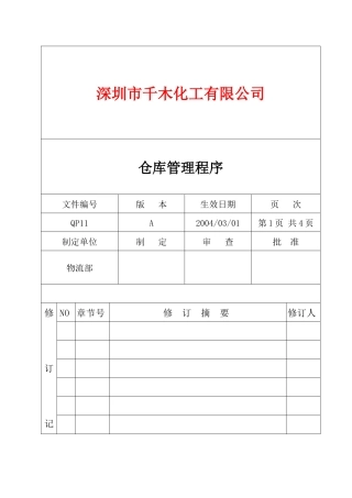 QP11仓储管理程序