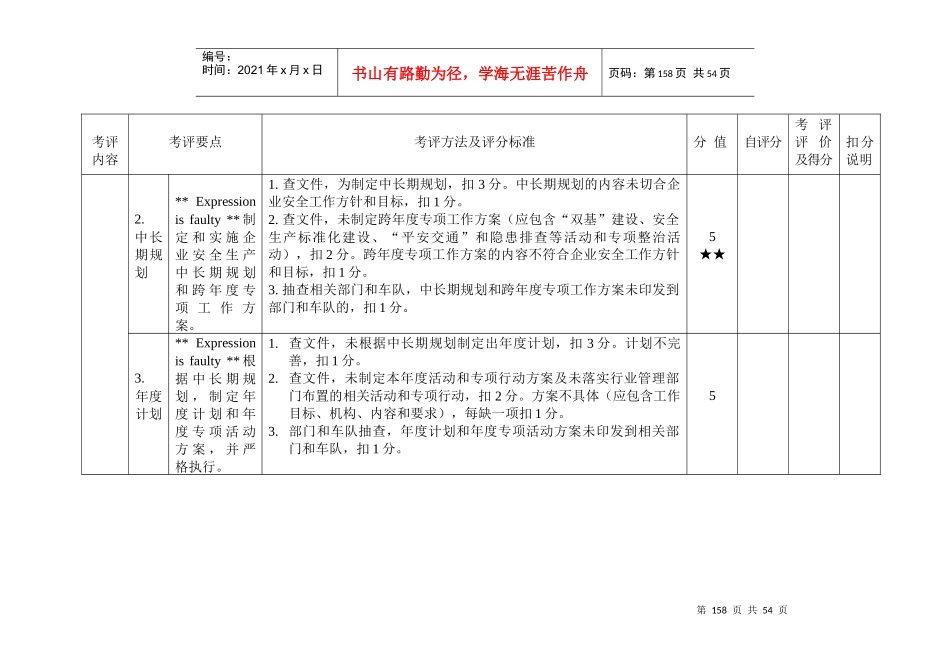 道路旅客运输企业安全生产标准化达标考核表(横版)_第2页