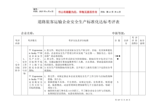 道路旅客运输企业安全生产标准化达标考核表(横版)
