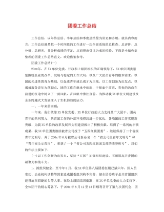 团委工作总结2 