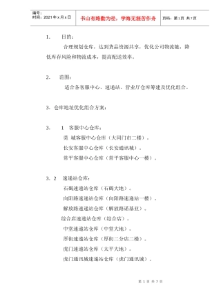 各仓库资源优化方案(doc7)(1)