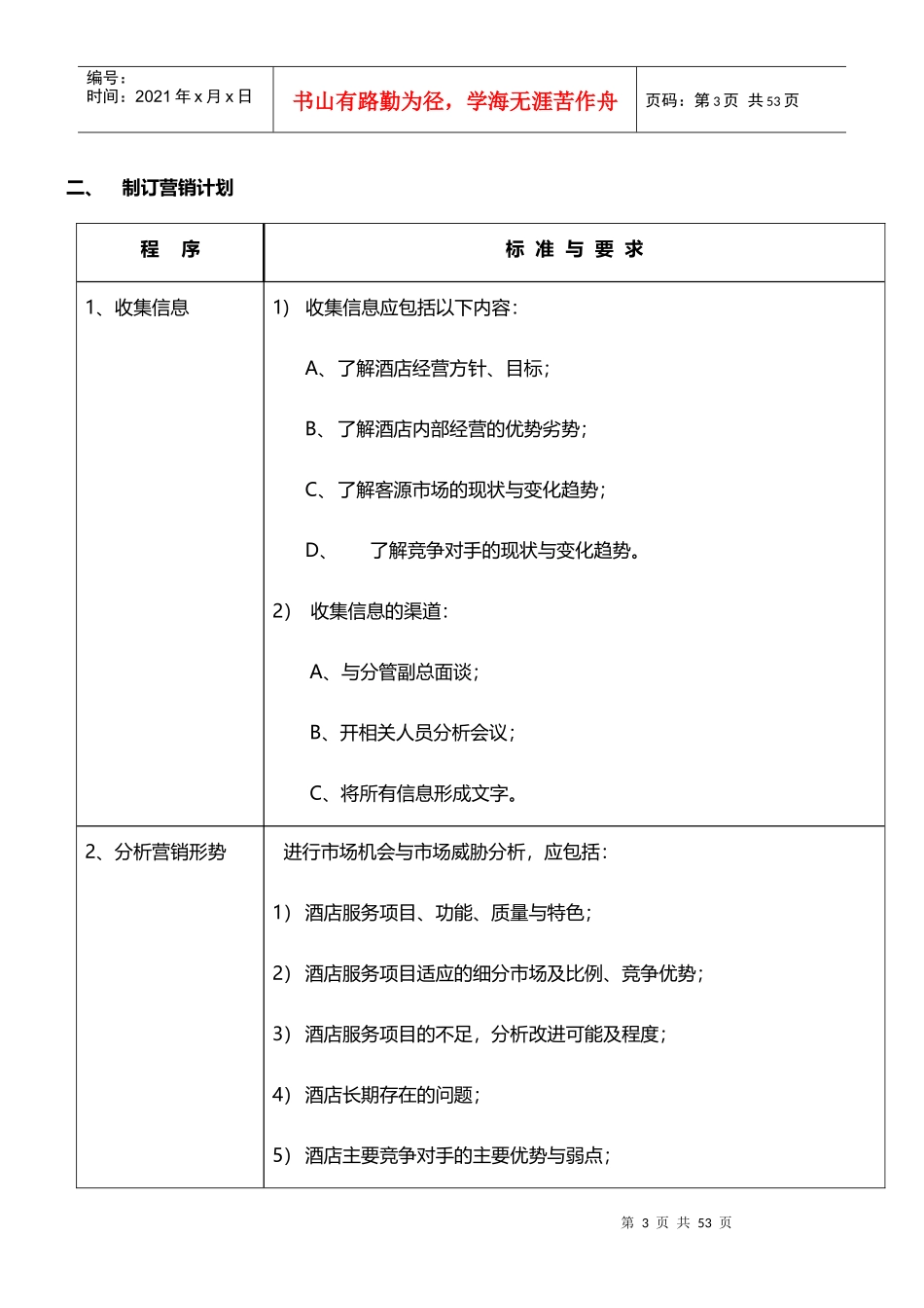 酒店管理行销程序作业——市场行销部工作程序XXXX(叶_第3页