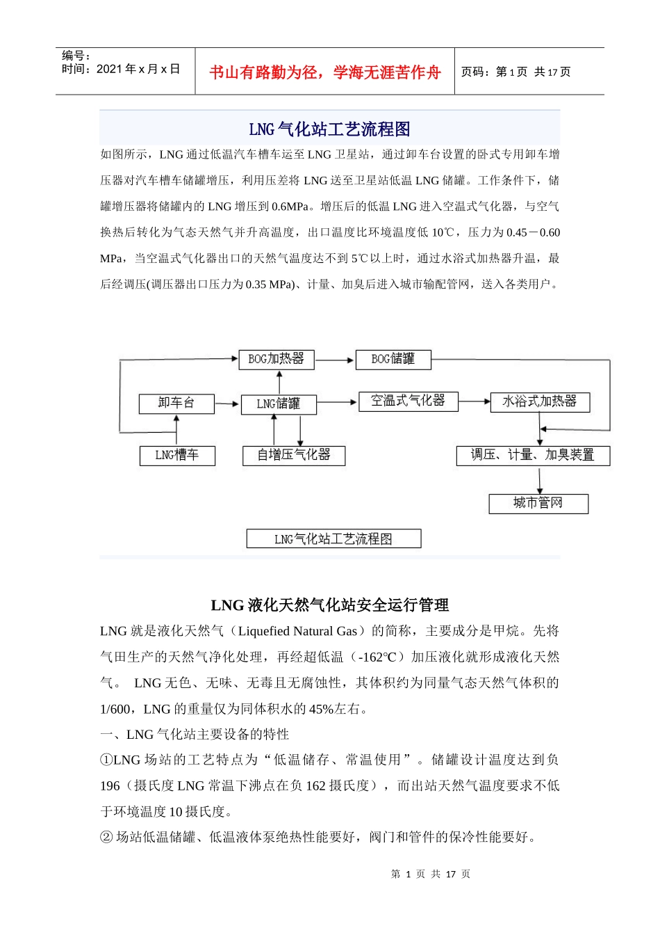 LNG气化站工艺流程图_第1页