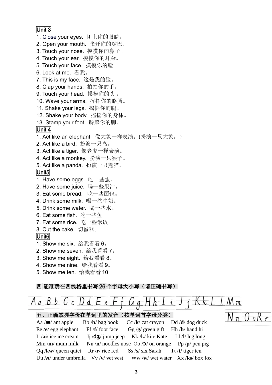 新版pep1期末总复习资料（知识归纳）_第3页