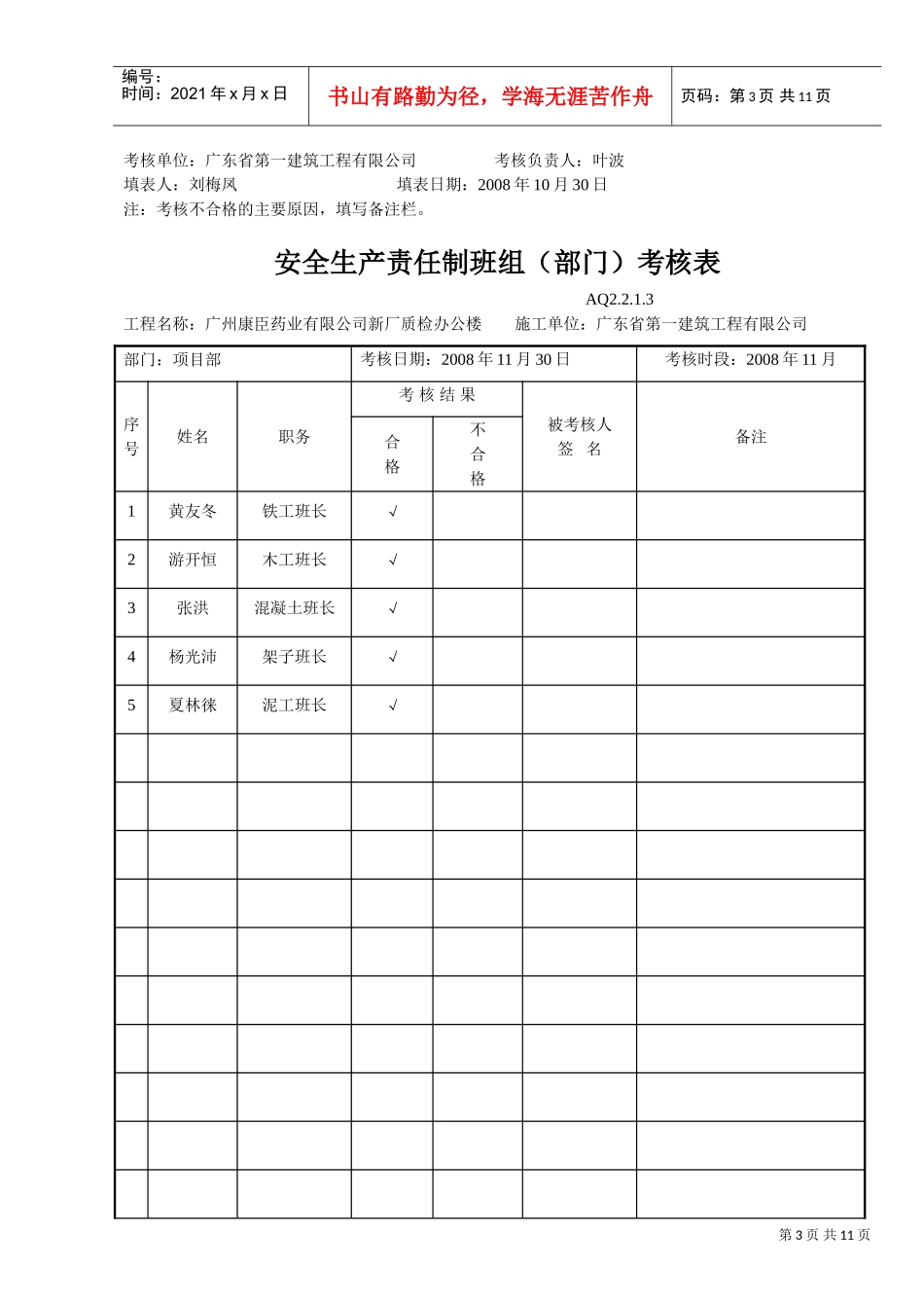 安全生产责任制班组（部门）考核表(DOC10页)_第3页