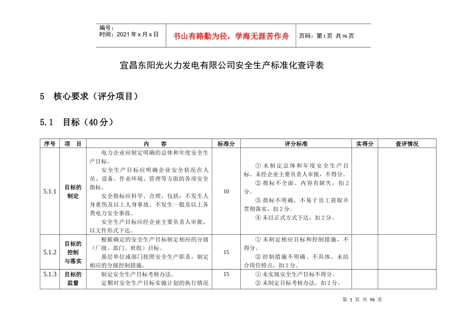 电力安全生产标准化达标评分表_第1页