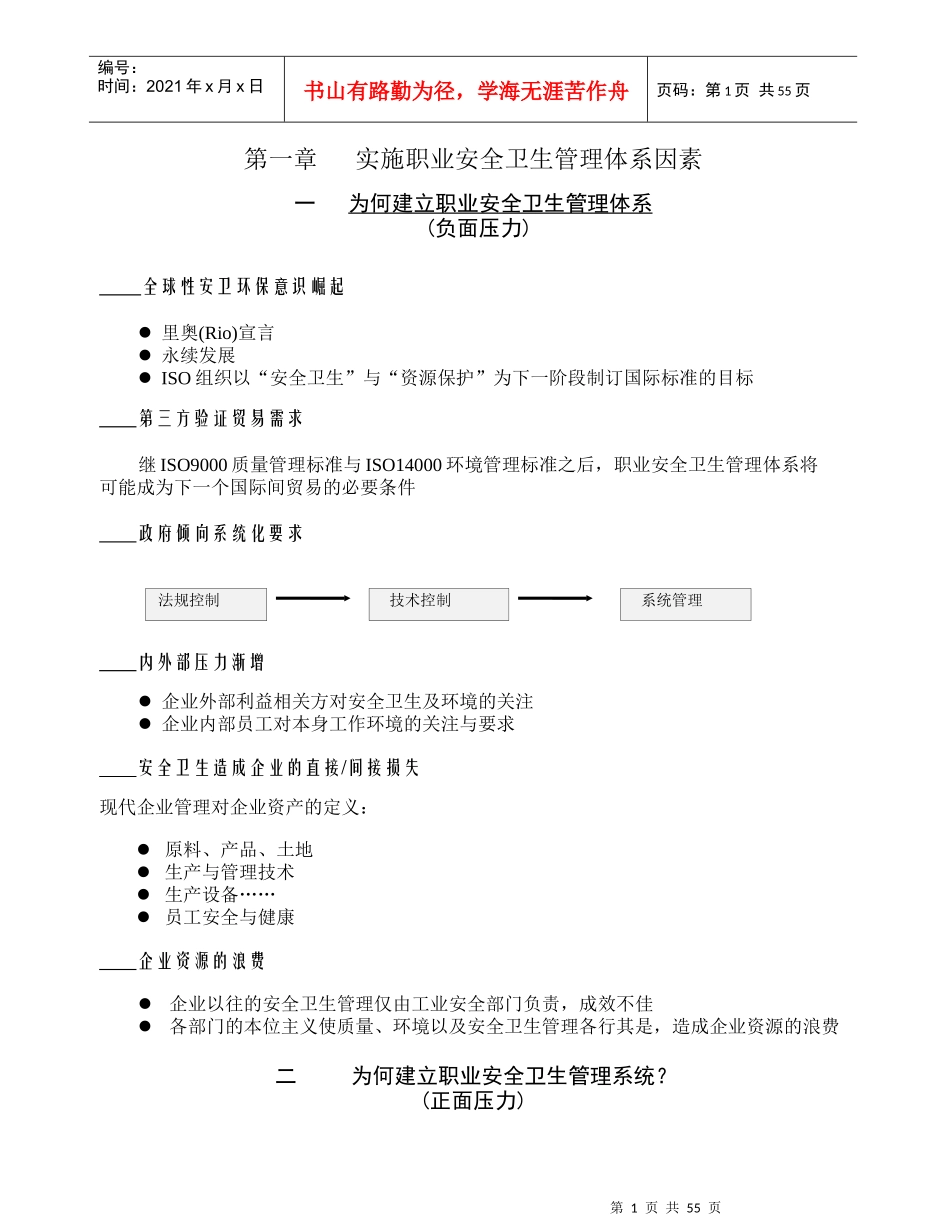 实施职业安全卫生管理体系因素(doc 58)_第1页