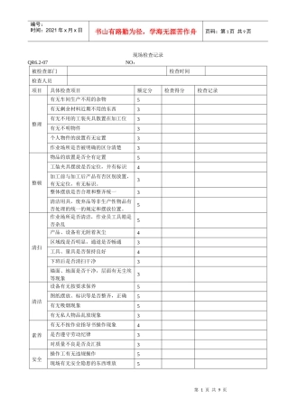 5s现场检查记录