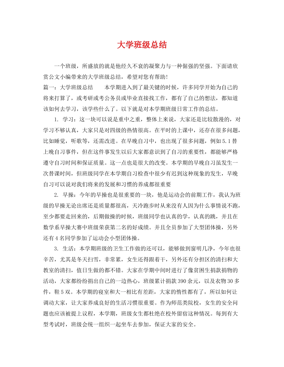 大学班级总结 _第1页