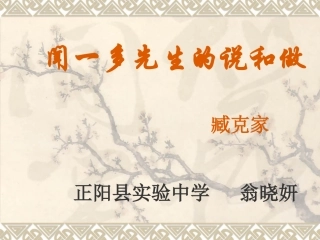 《闻一多先生的说和做》说课稿