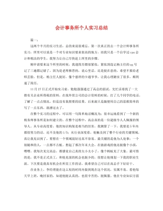 会计事务所个人实习总结 