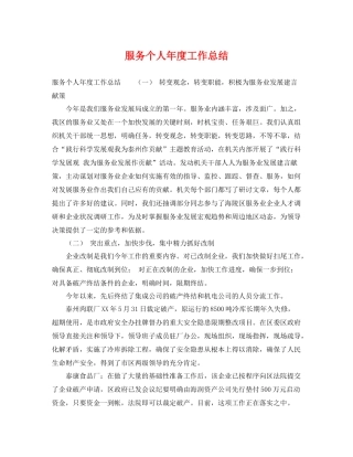 服务个人年度工作总结 
