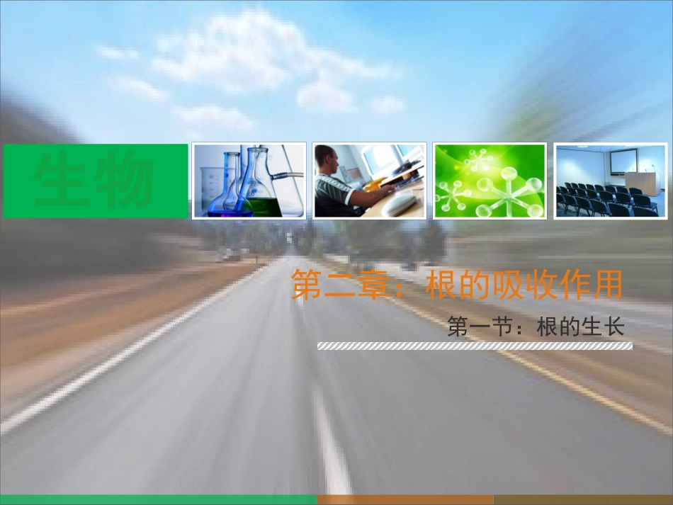 河北少儿版版八上生物第二章根的吸收作用第1节《根的生长》优教课件1（1）（共21张PPT）_第1页