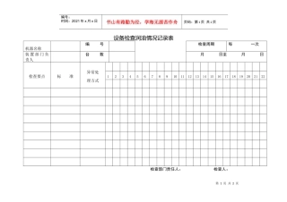 设备检查润油情况表