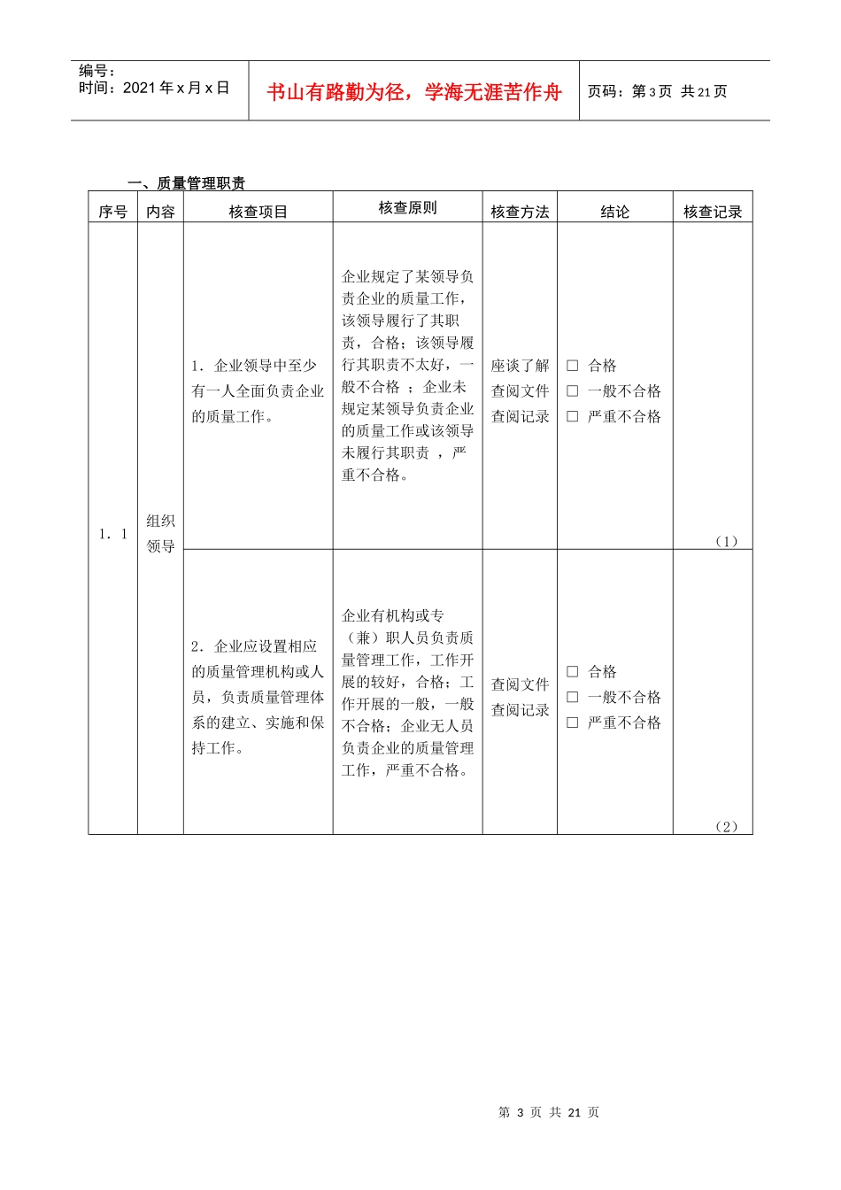 食品生产加工企业必备条件现场核查报告_第3页
