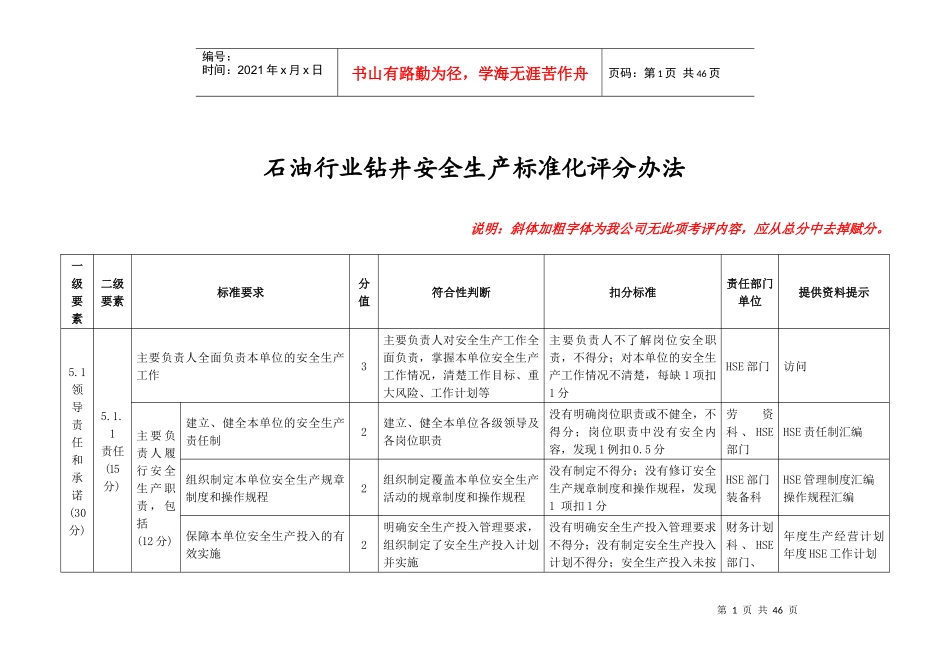 钻井安全生产标准化评分办法_第3页