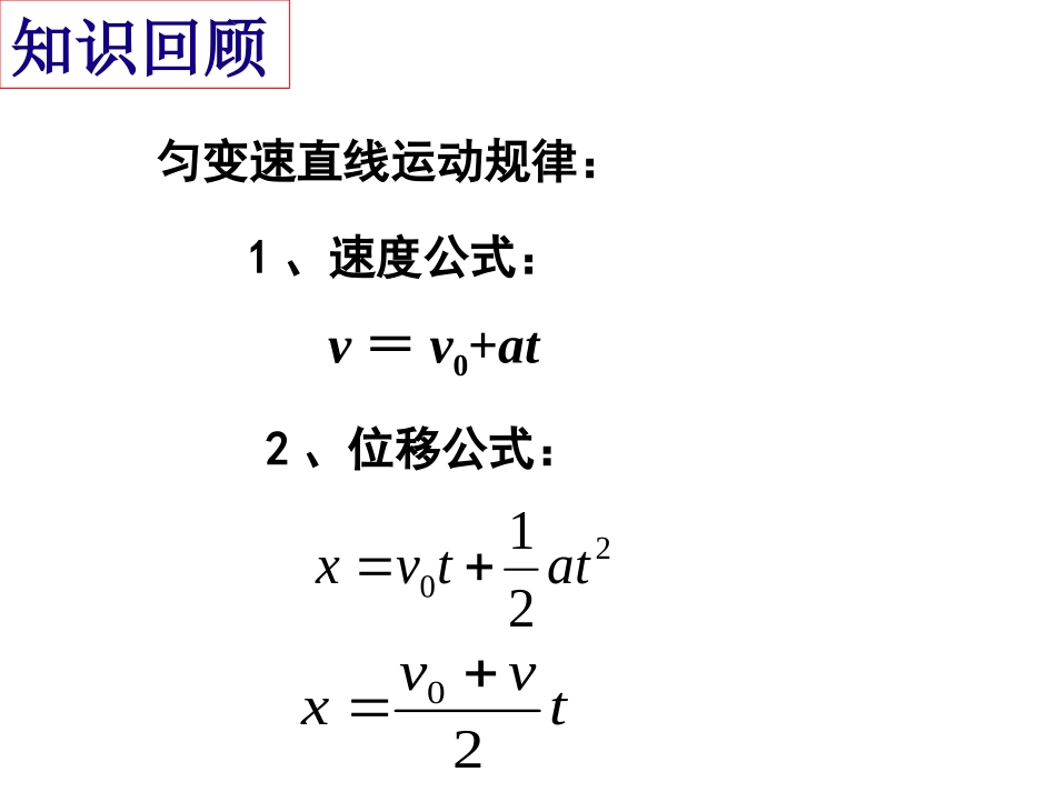 匀变速直线运动速度与位移的关系（新课标）_第2页