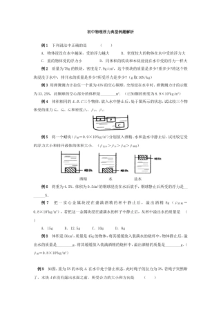 浮力经典例题