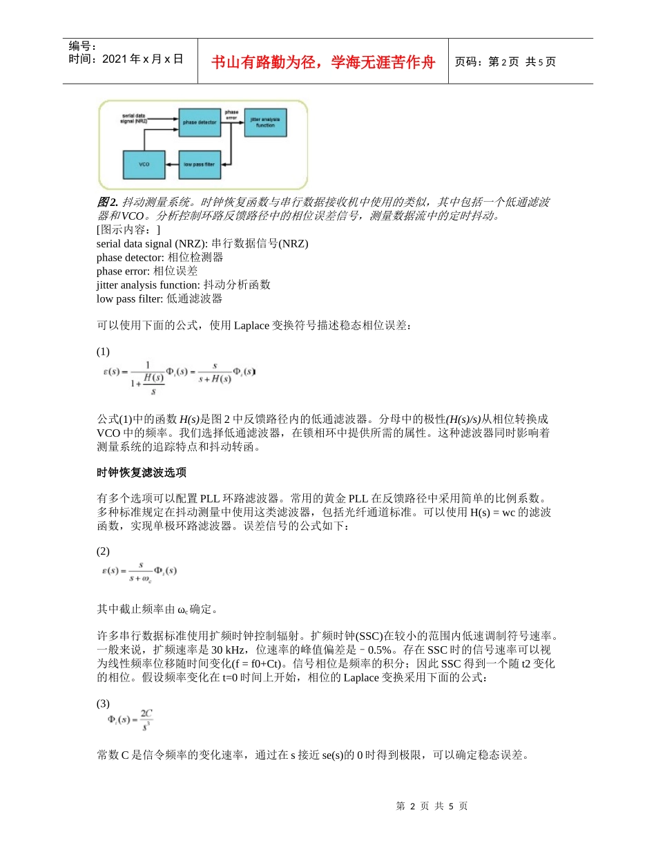 抖动分析使用的时钟恢复方法-TECHNICALBRIEF_第2页