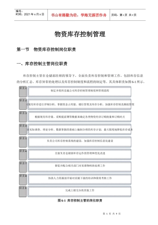 物资库存控制管理