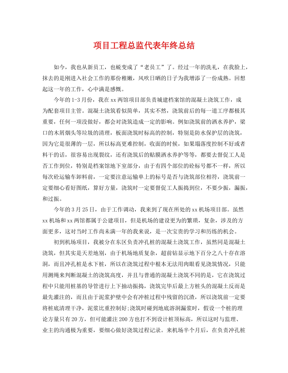 项目工程总监代表年终总结 _第1页