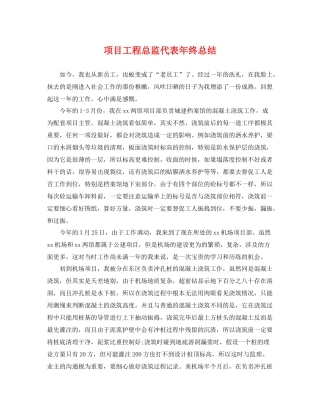 项目工程总监代表年终总结 