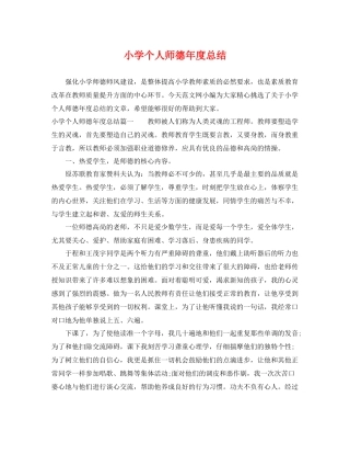 小学个人师德年度总结 