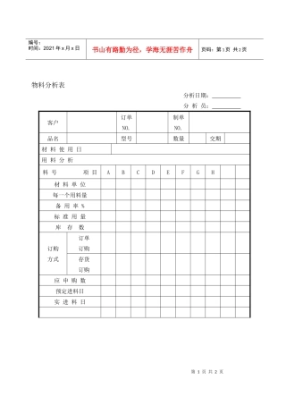 物料分析表(DOC)