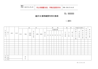 温州XX服饰裁剪车间日报表
