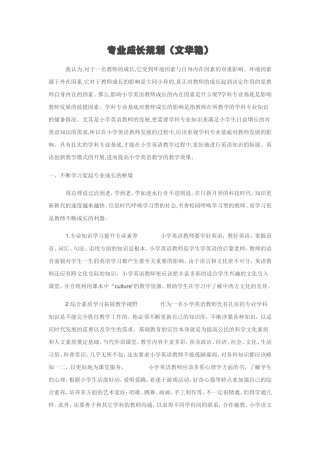 专业成长规划（文华艳）