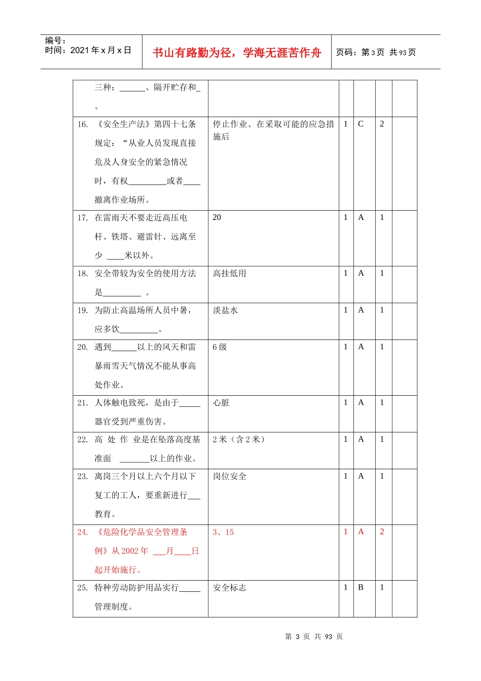 安全应知应会试题_第3页