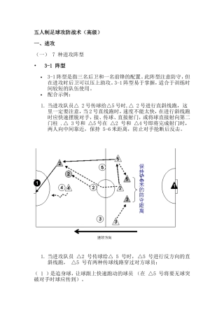 五人制足球攻防战术（高级）