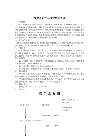 排球正面双手传球教学设计