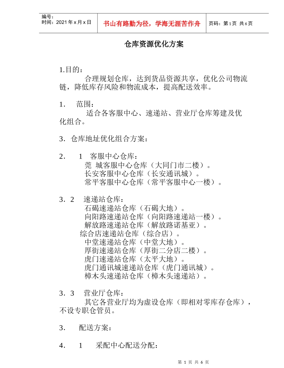 仓库资源优化方案(1)_第1页