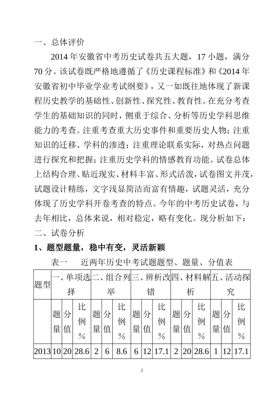2014年芜湖县中考历史成绩分析_第2页