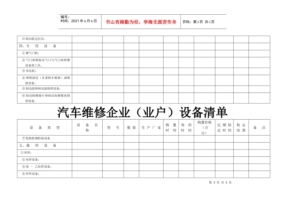 汽车维修企业（业户）设备清单_第3页