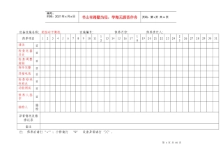 汽车维修设备保养记录