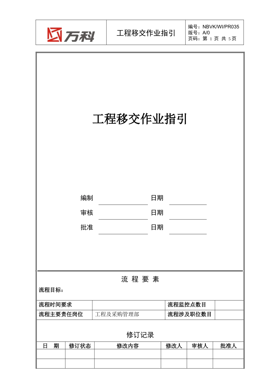 NBVK-WI-PR035工程移交作业指引_第1页