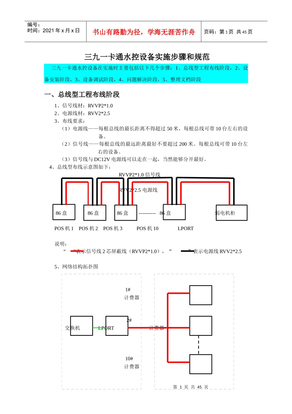 三九一卡通水控设备实施步骤和规范(自己整理)_第1页