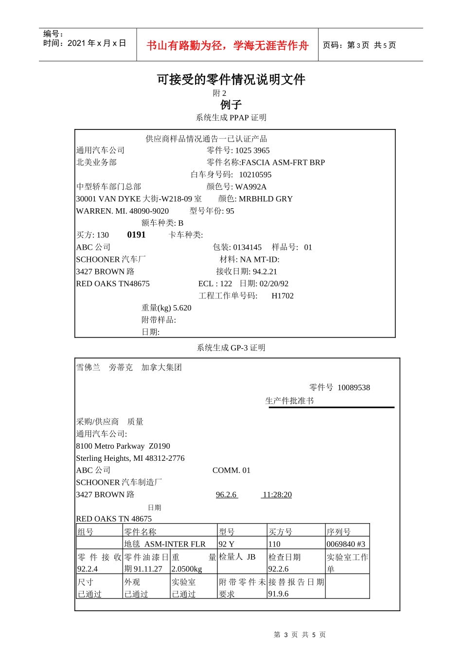 通用汽车公司供应商开发的通用规程试生产材料规程GP4_第3页
