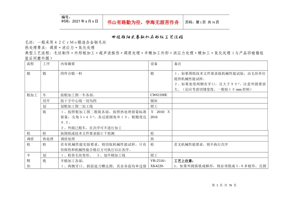 卷筒主要零件制造加工工艺_第1页