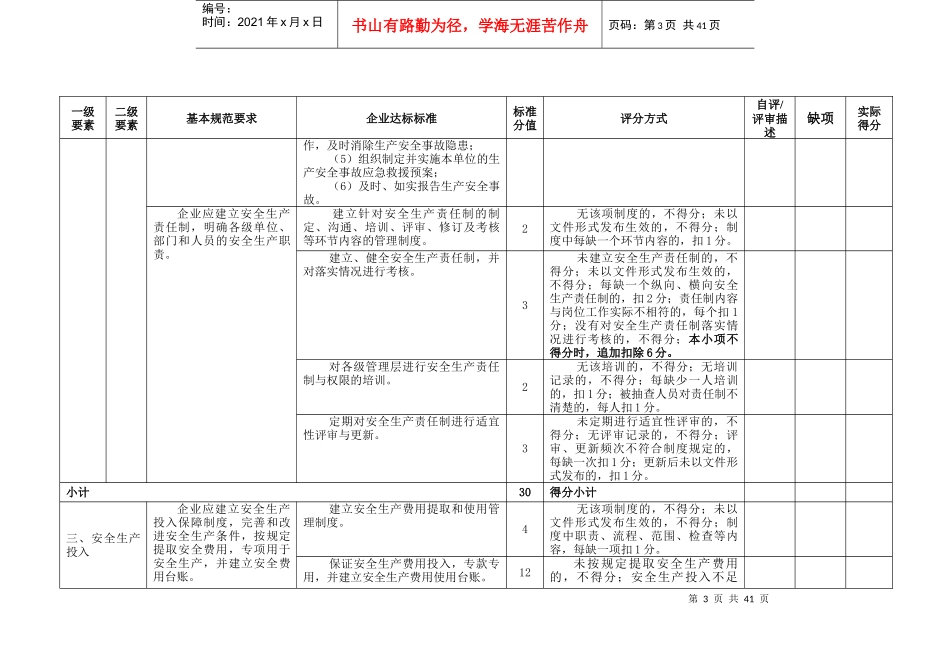 冶金等工贸企业安全生产标准化基本规范评分表_第3页