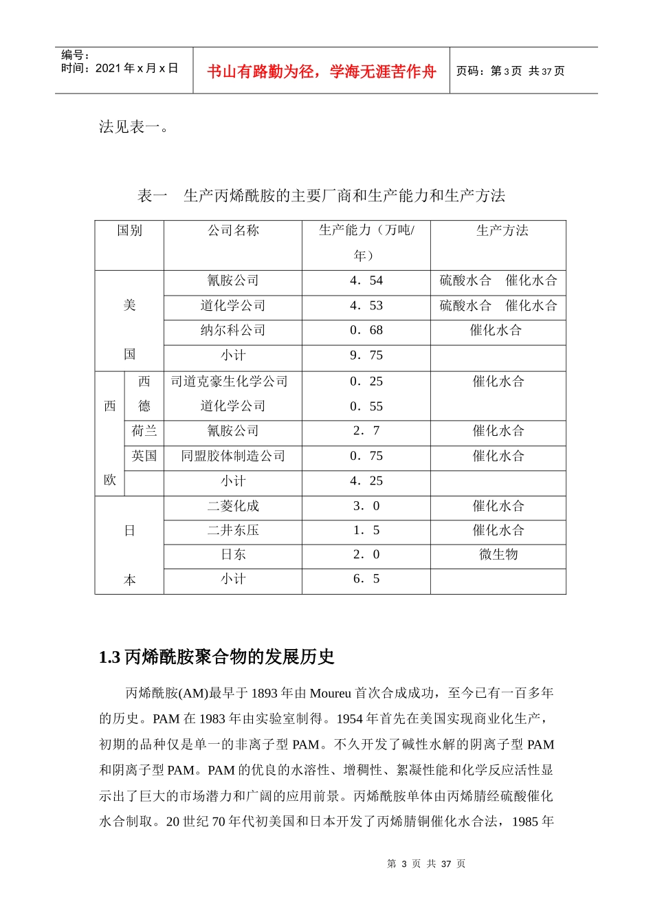 年产5000吨晶体丙烯酰胺工艺设计_第3页