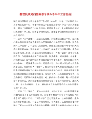 整理民政局扫黑除恶专项斗争半年工作总结- 