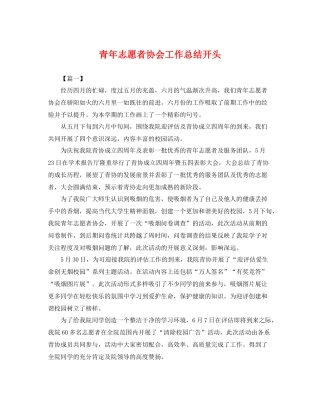 青年志愿者协会工作总结开头 