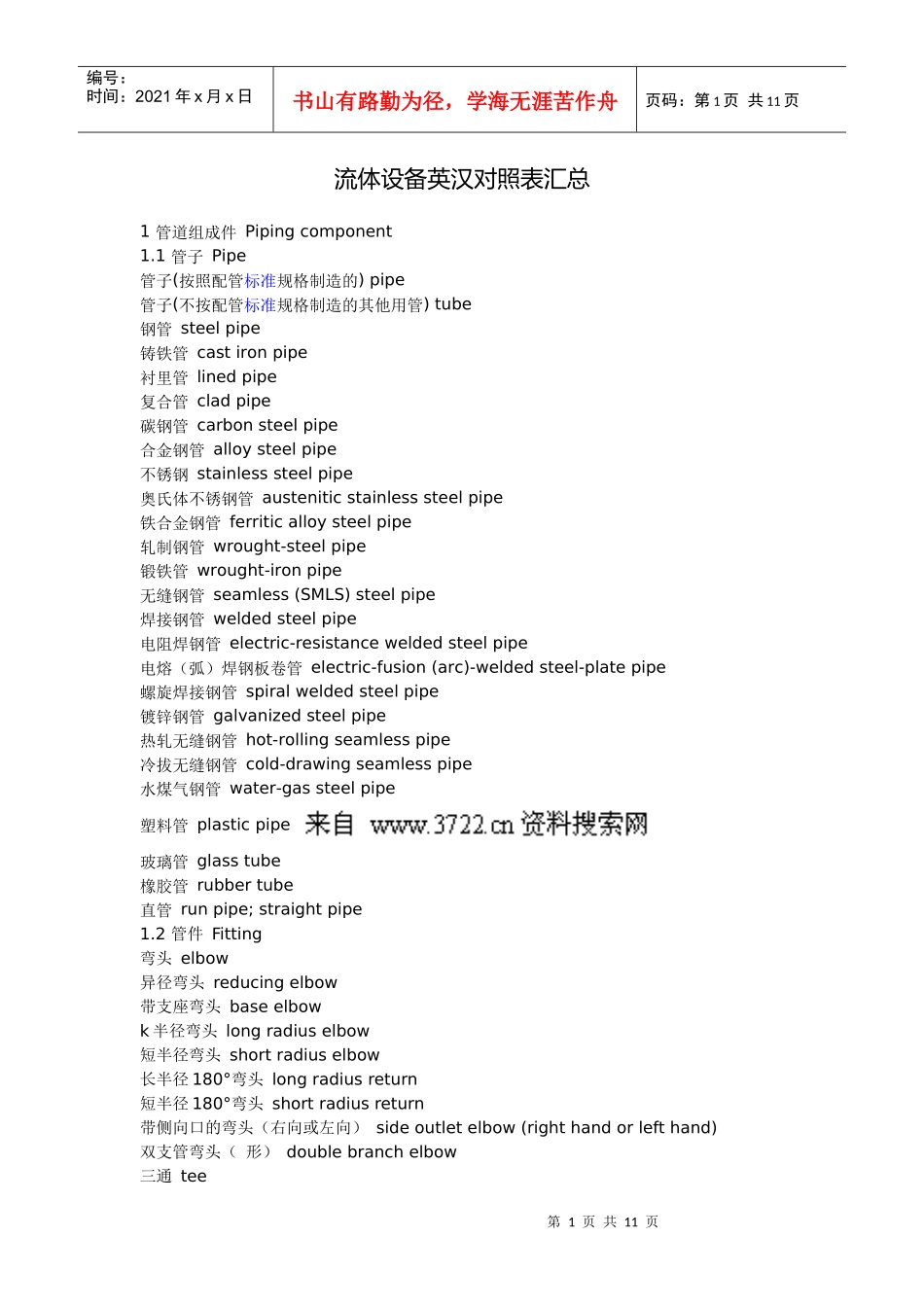 流体设备英汉对照表汇总_第1页