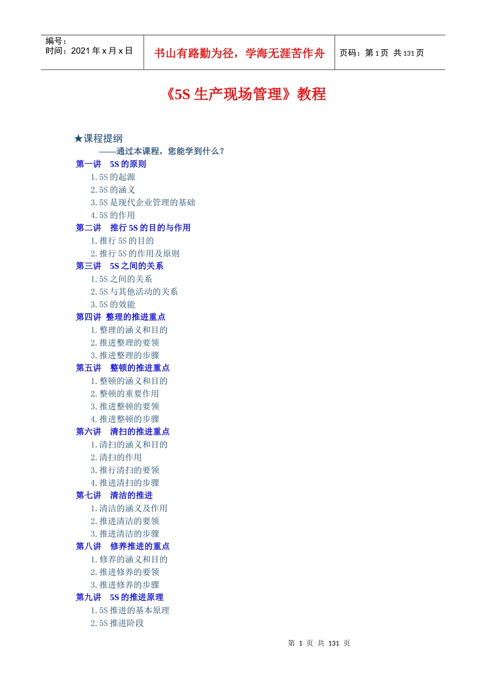 5S生产现场管理(原版教程)_第1页