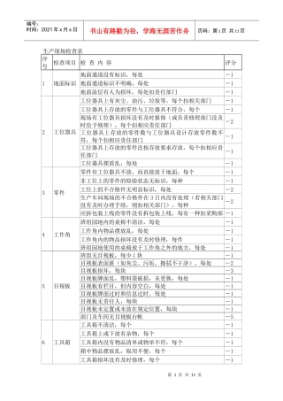 生产现场检查表doc10