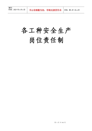 各工种岗位安全生产责任制（DOC45页）