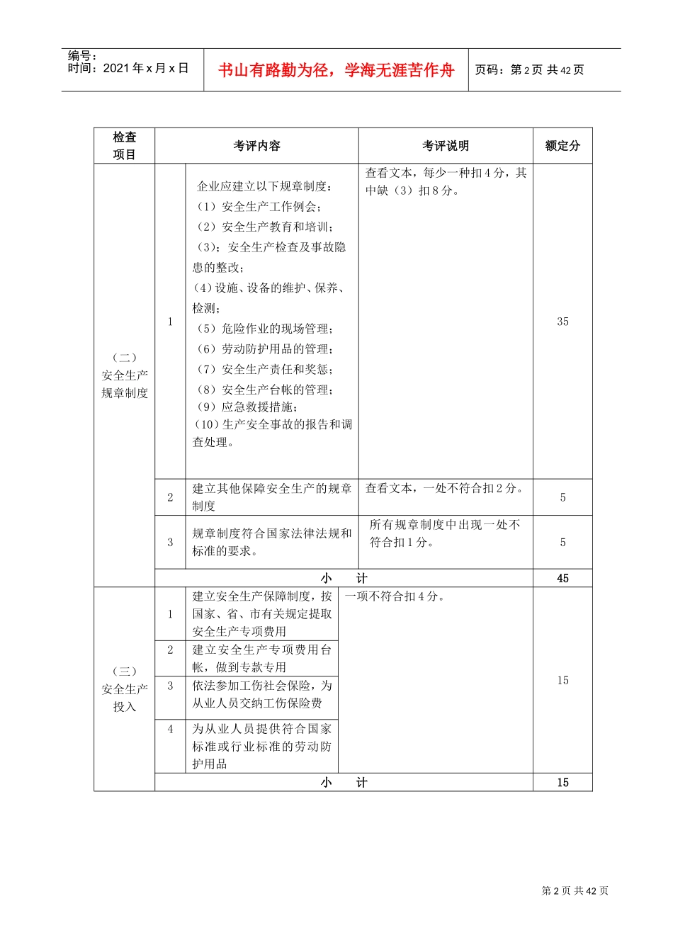 某某市机械制造业安全生产标准化考核评定表_第2页